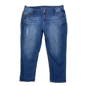 Lane Bryant Skinny Jeans 26 Plus Distressed Blue Denim